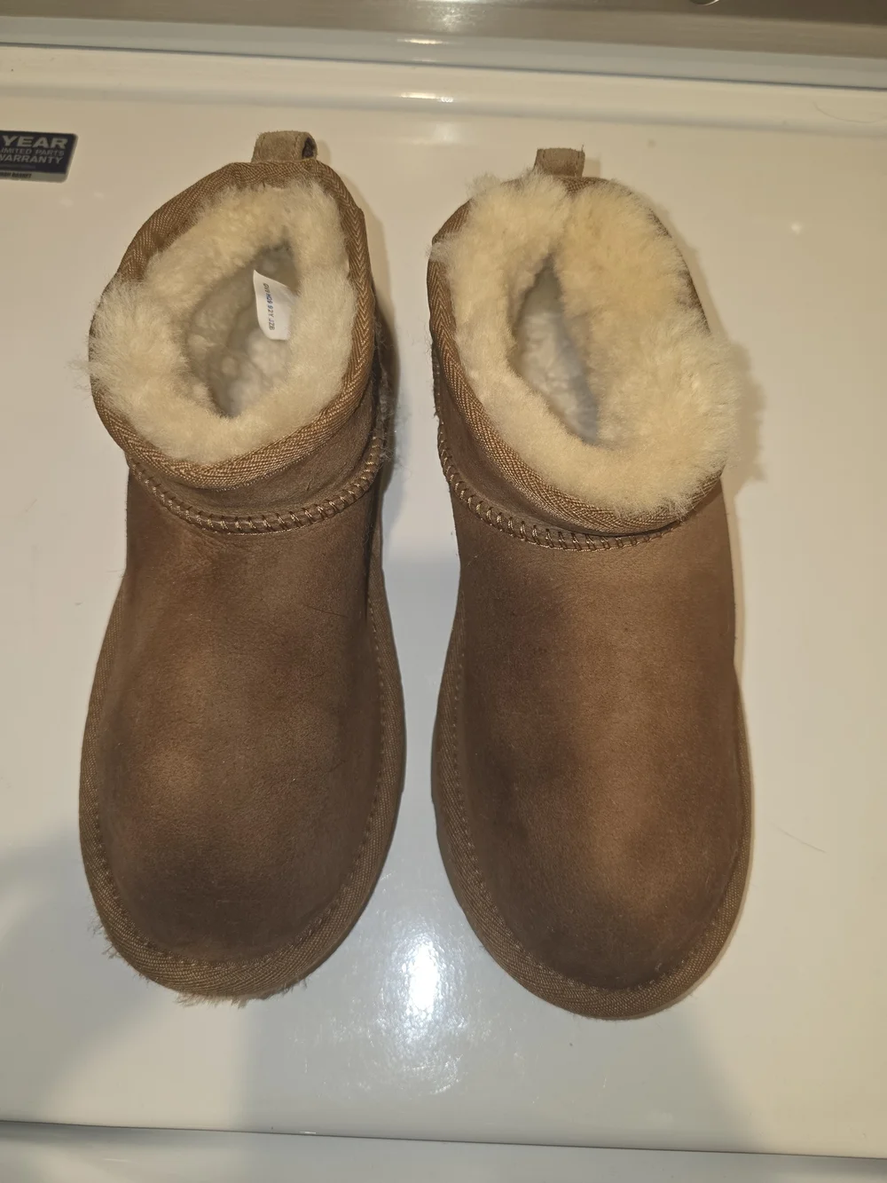 UGG Chestnut Brown Suede Shearling Lined Ankle Boots